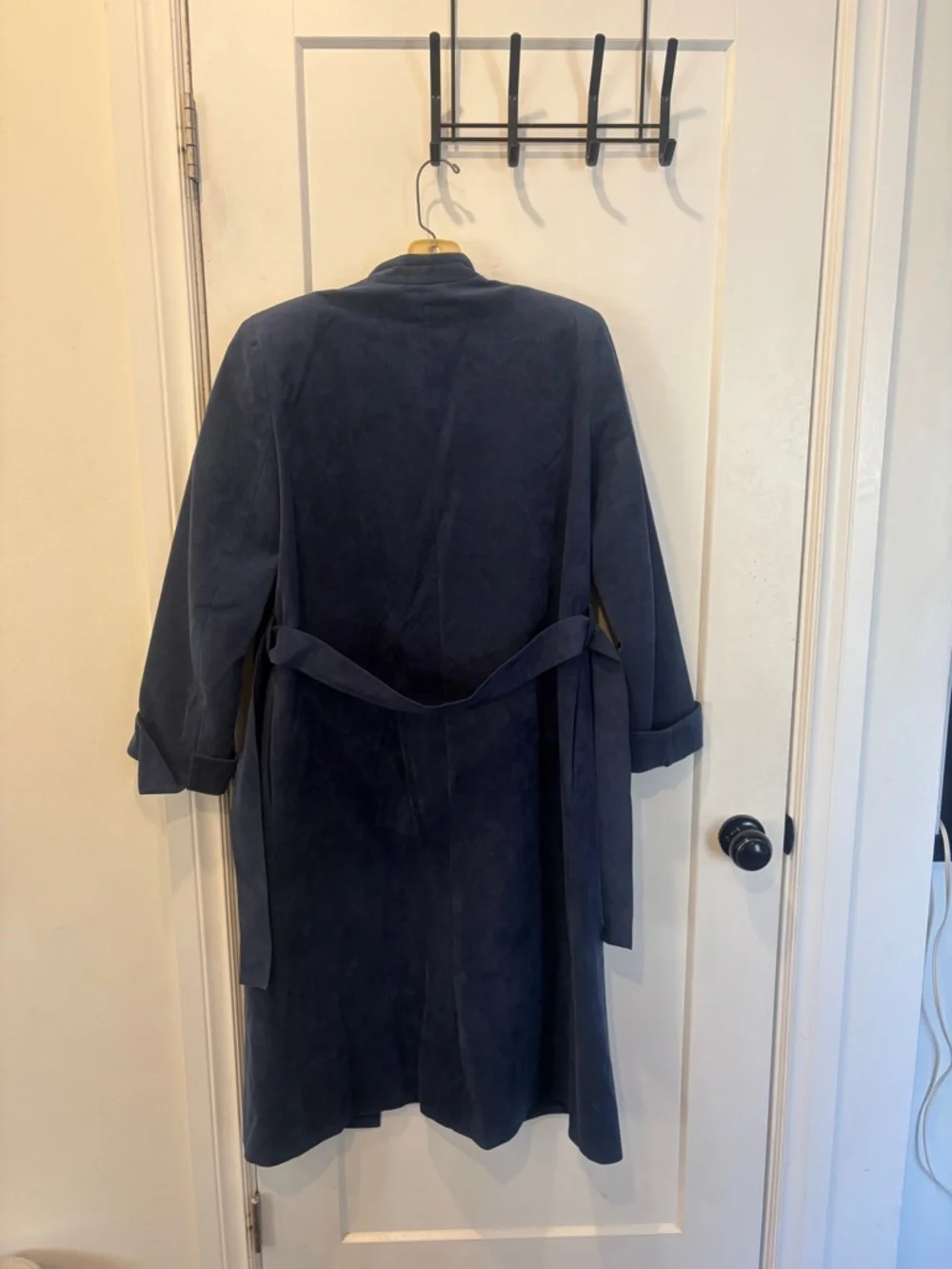 Vintage 70s Navy Women's Suede Coat, Jacket and skirt Set - Picture 7 of 16